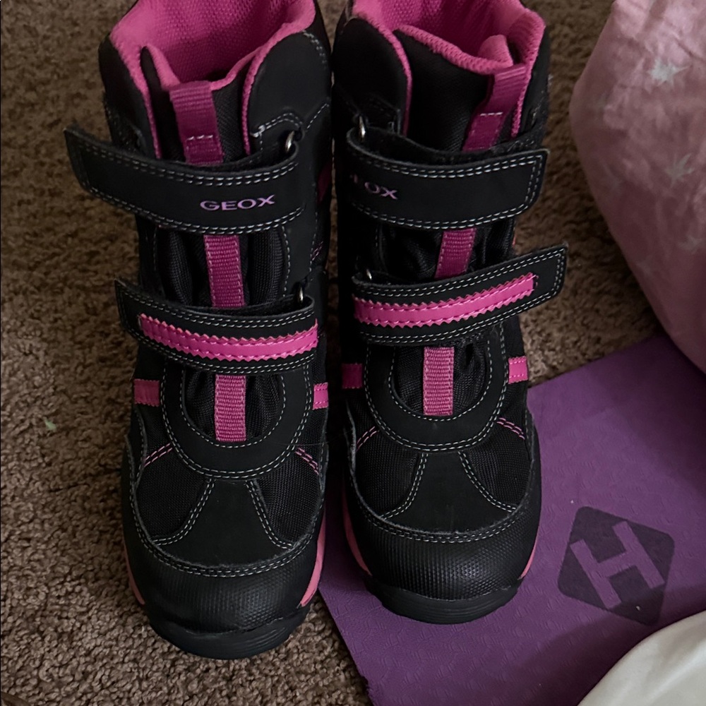 Geox Kids' Black and Pink Boots